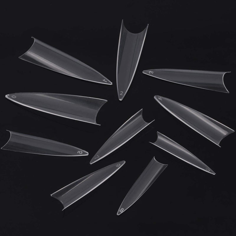 BTYMS 1200 Pieces Stiletto Nail Tips Clear Long Fakes Nails Half Cover False Nail Tips for Acrylic Nails - Image 4